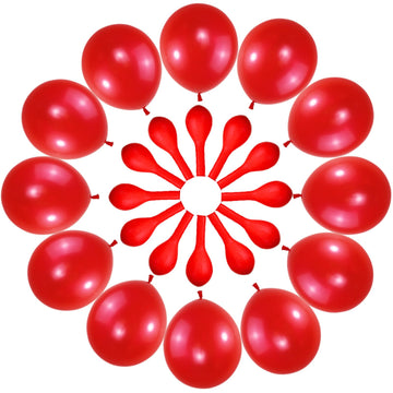 120 Pack Pearl Red Balloons, Bright 12 Inch Royal Red Latex Party Balloons For Birthday Wedding Baby Shower Halloween.
