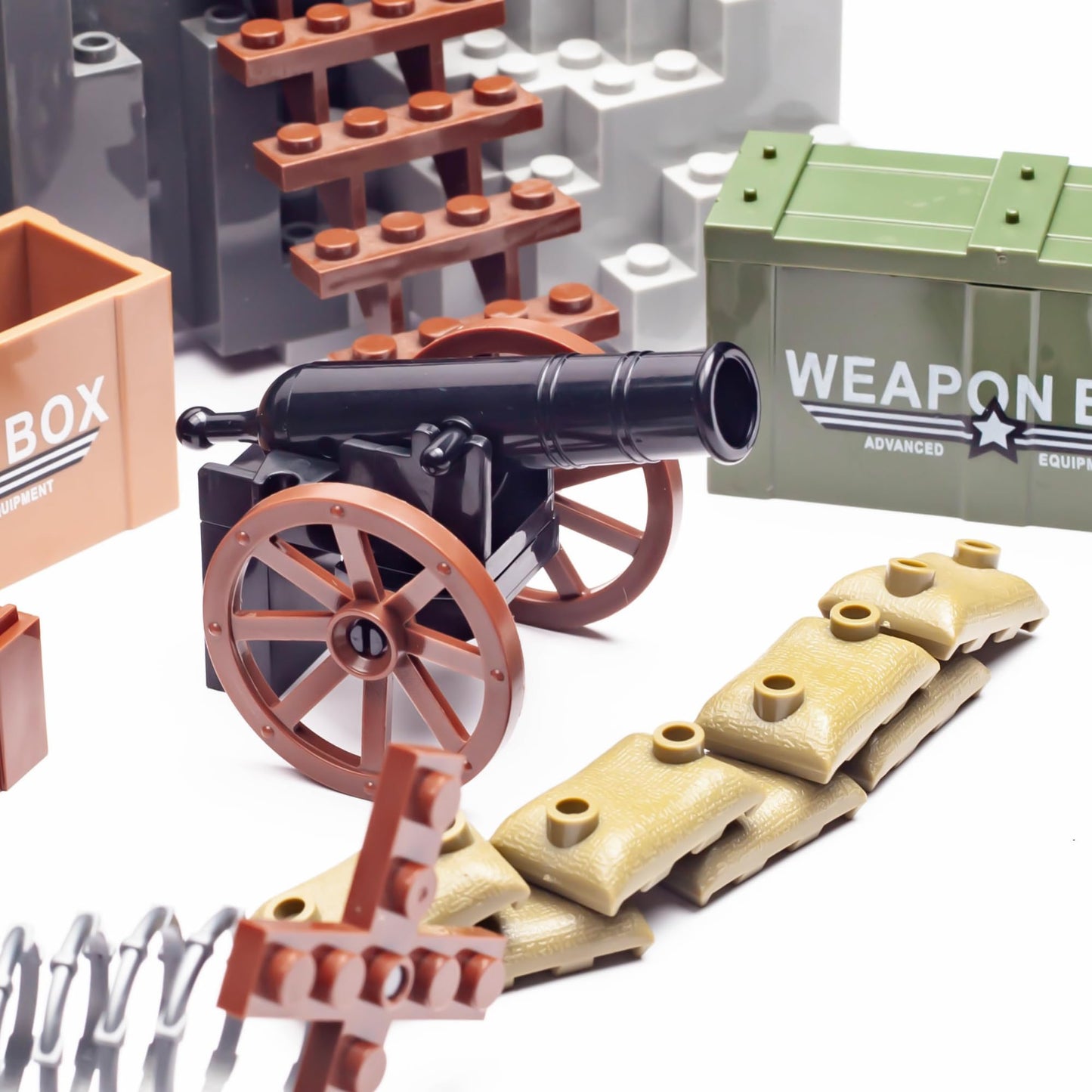 MaozyHomie Medieval Warfare Cannon 2 Pack Military Toy Soldiers Figures Toy Set Minifigure Compatible with Major Brands 3 Years Old and up