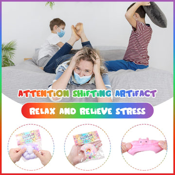 3Pcs Squishy Cat Squeeze Toys, Squeeze Cat Kawaii Sticky Squishies Stress Relief Squishies For Kids Party Favors, Pinch Family S