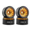 Hybdx Rc 1.9 Inch Aluminum Alloy Beadlock Wheel Rim Hub 4Pcs Suit For 1:10 Rc Crawler Axial Scx10 Scx10 Ii Trx4 Rc4Wd D90. (Gold