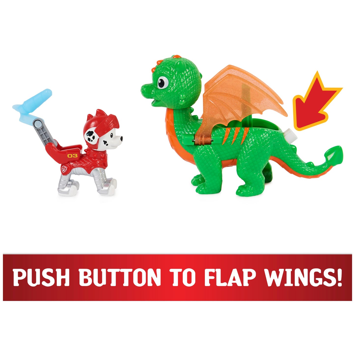 Paw Patrol Rescue Knights Marshall and Dragon Jade Action Figures Set Kids Toys for Ages 3 and up