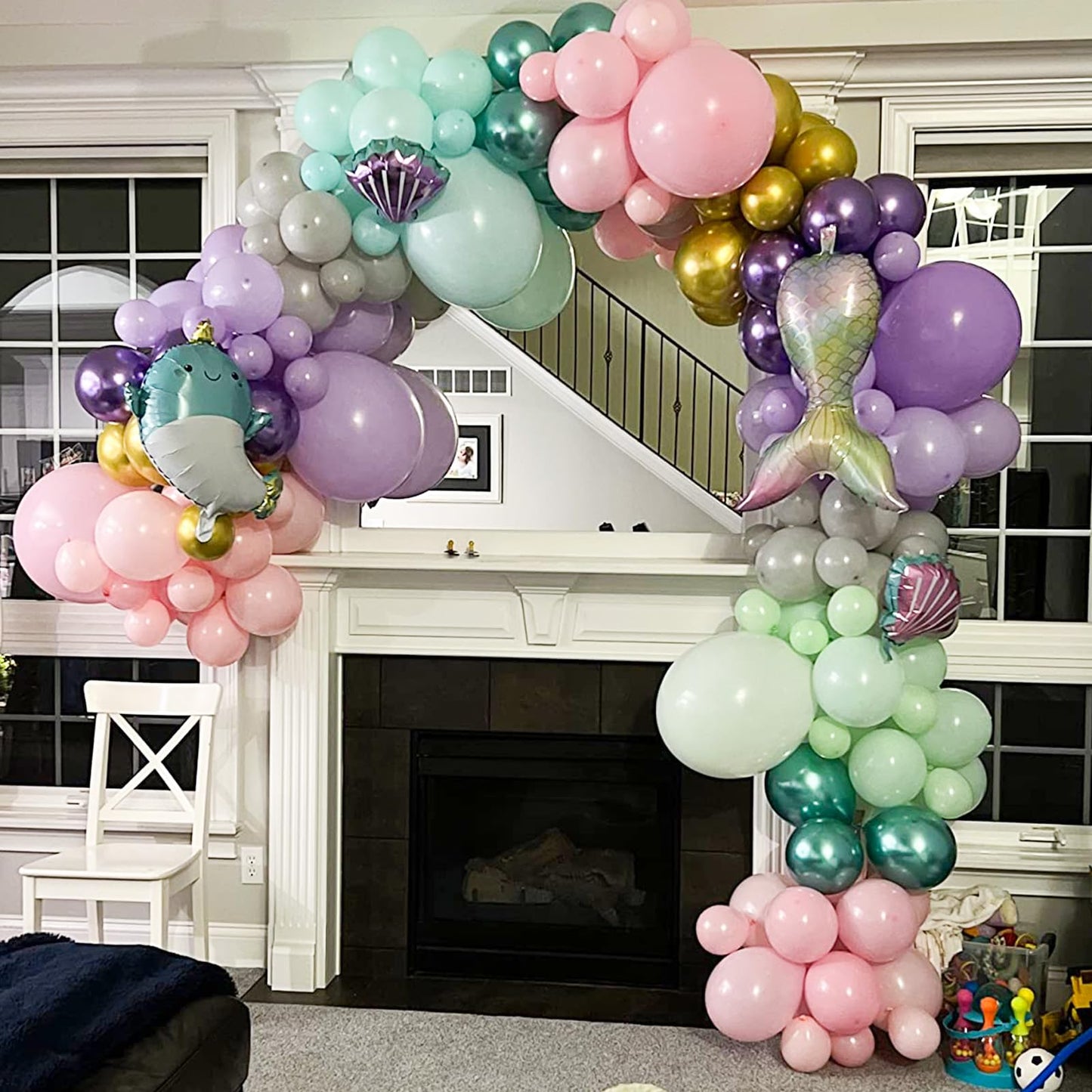 Mermaid Balloon, 60 Packs 12 Inch Mermaid Theme Birthday Party Decorations With Metallic Pink Purple And Blue Balloons Fo Girls