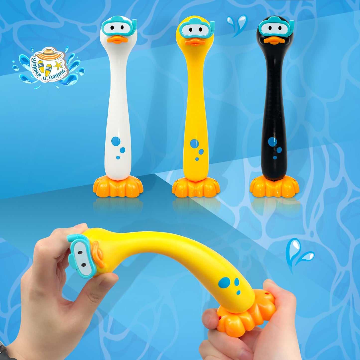 zeeloopbee Duck Swimming Diving Sticks Pool Toys for Kids Ages 4-8 3pcs Training Sinking tossing Dive Toy for Kid Diving Summer Underwater Sinking Pool Toys for Kids Ages 8-12 (Duck Sticks)