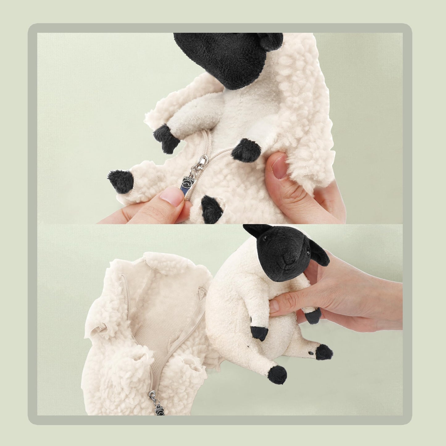 AGRIMONY Cute Blackwhite Shaved Sheep Plush Toy - Small Kawaii Lamb Stuffed Animal for Kids, Teens, and Women - Perfect Gift for Any Occasion