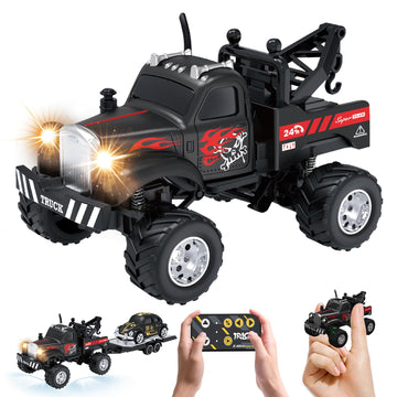 Moontoy 1:64 Scale Mini Alloy Truck Rc Car With Led Lights, 2.4Ghz Remote And App Control Toy Car, 3-Speed Adjustment Pocket Toy