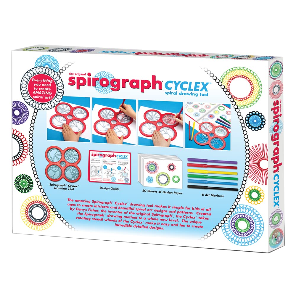 Spirograph - Cyclex Set - Art Kit - Rotating Stencil Wheel Creates Countless Designs - For Ages 8+