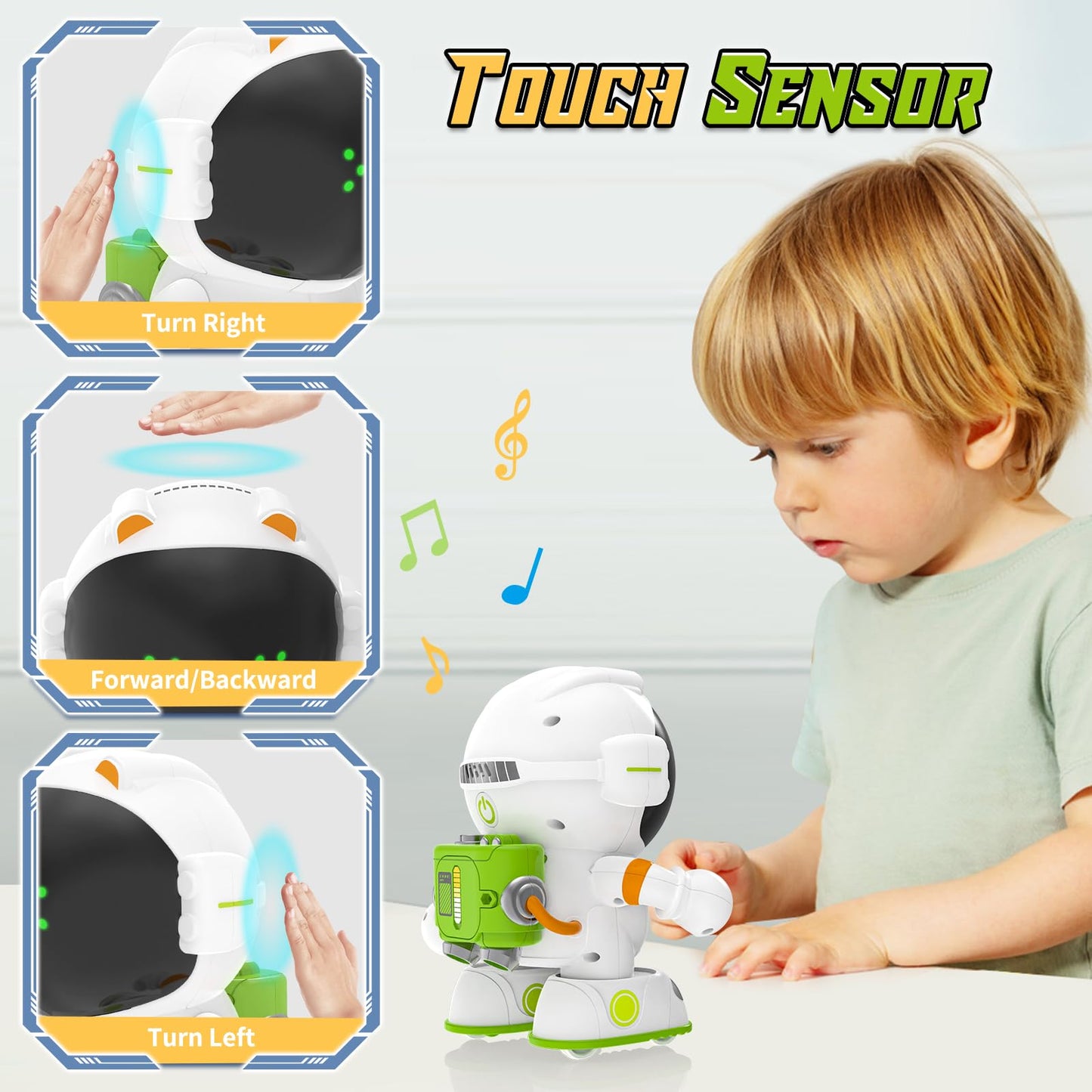 Kaekid Voice Control Robots For Kids, Astronaut Interactive Smart Robotic With Touch Sensor, Speech Recognition, Singing, Dancing, Repeating And Recording, Robot Toy For 3-8 Year Old Boys Girls