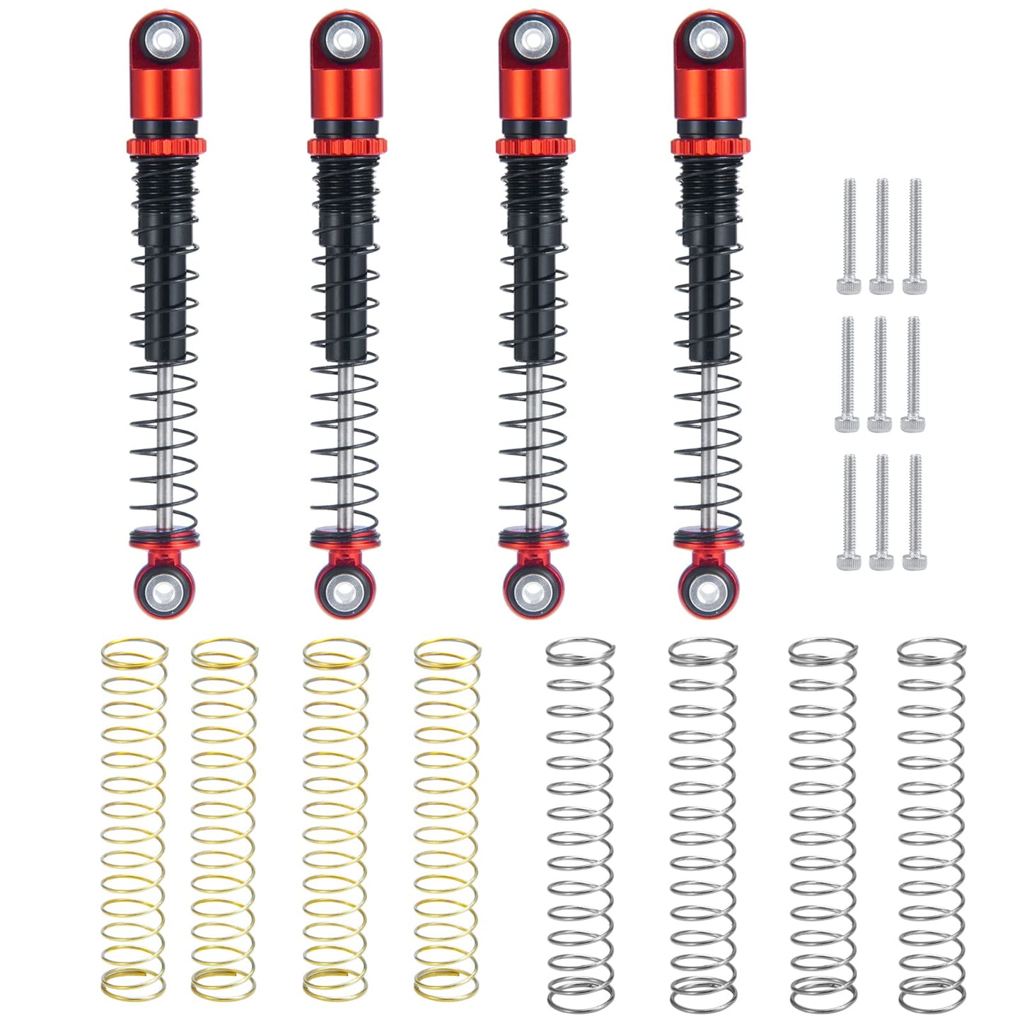 RCLIONS 1/24th RC Shocks 48mm Absorber Damper for All 1:24 Axial SCX24 AXI90081 Deadbolt AXI00002 JLU AXI00005 Gladiator RC Craw