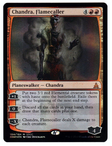 Magic Sdcc 2016 The Gathering Exclusive Planeswalker Zombie Chandra, Flamecaller Foil Card