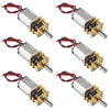 Coliao 6Pcs Mini Micro N20 Gear Motor Dc 3V-6V Slow Speed Full Metal Gearbox Micro Motor Dc Motors For Diy Robot Car Rc Toys