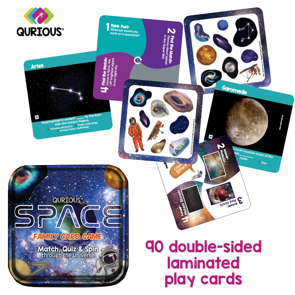 Qurious Space | Stem Flash Card Game | Explore, Match, Quiz & Spin Through The Universe. Perfect For Astronomy Fans And Future Astronauts