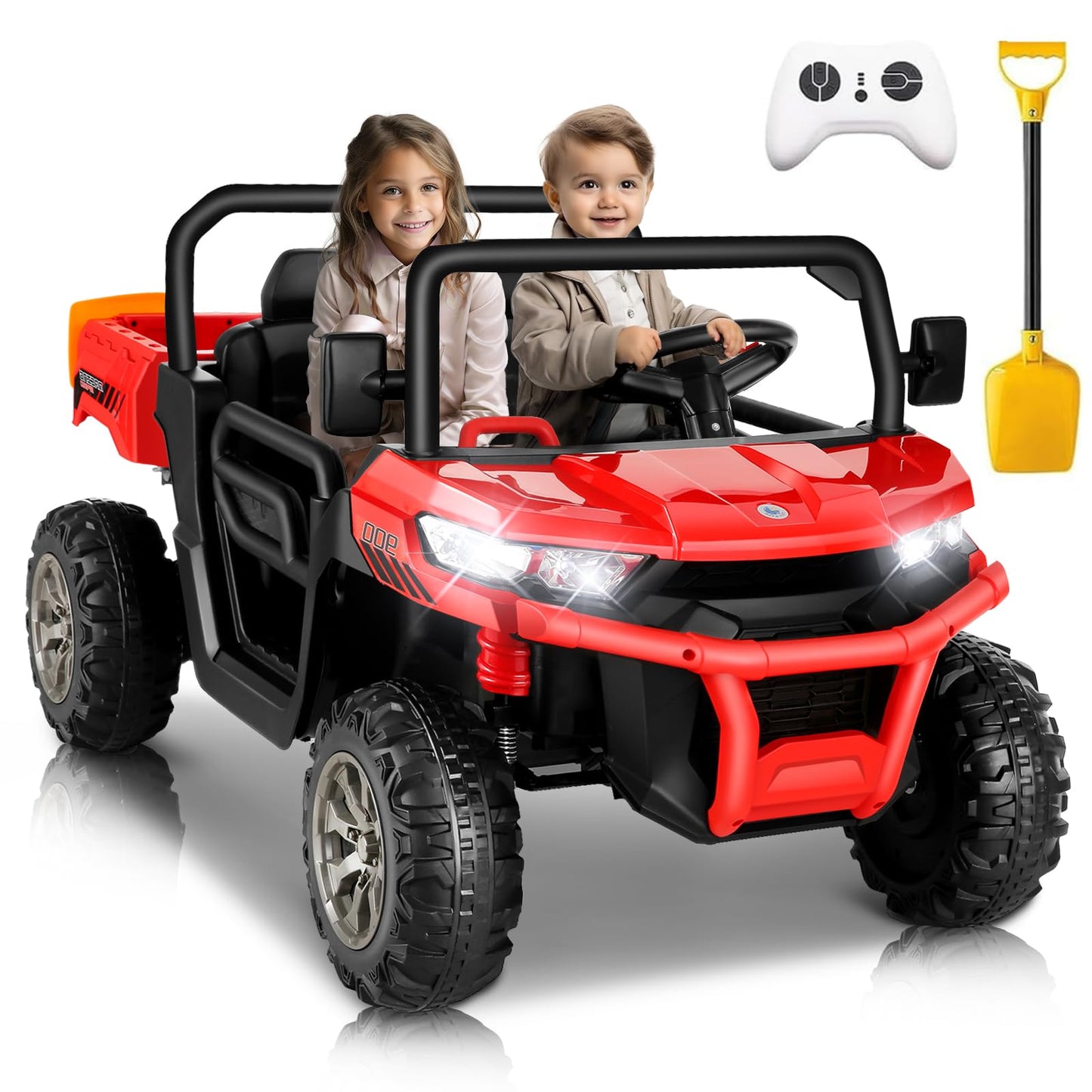 Hikole 24V Ride on Dump Truck for Girls, 2 Seater Ride on UTV Car for Big Kids with Electric Dump Bed, Remote Control, 400W Powe