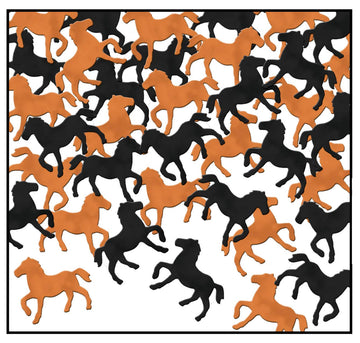 Beistle Fanci-Fetti Horses 4 Ounces, Black/Copper