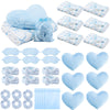 Fanfanwin 36 Pcs Sleepover Party Supplies for Girls Throw Blanket Spa Headband Heart Pillows Scrunchies Sleep Eye Mask Organza B