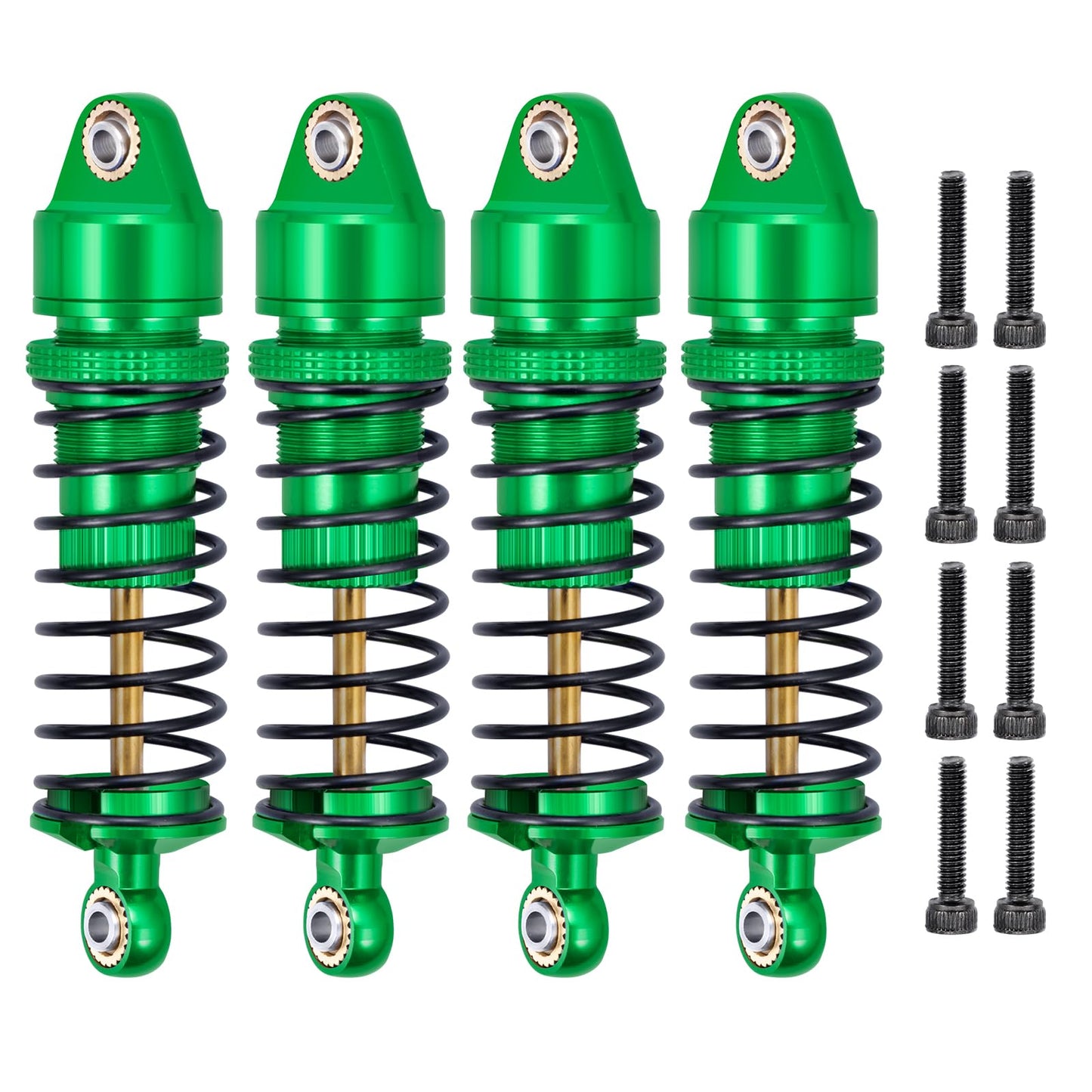 BRKRC Aluminum Front Rear Shocks Absorber RC Damper for Arrma 1/18 Granite Typhon Mojave Grom RC Crawler Upgrade (Green)