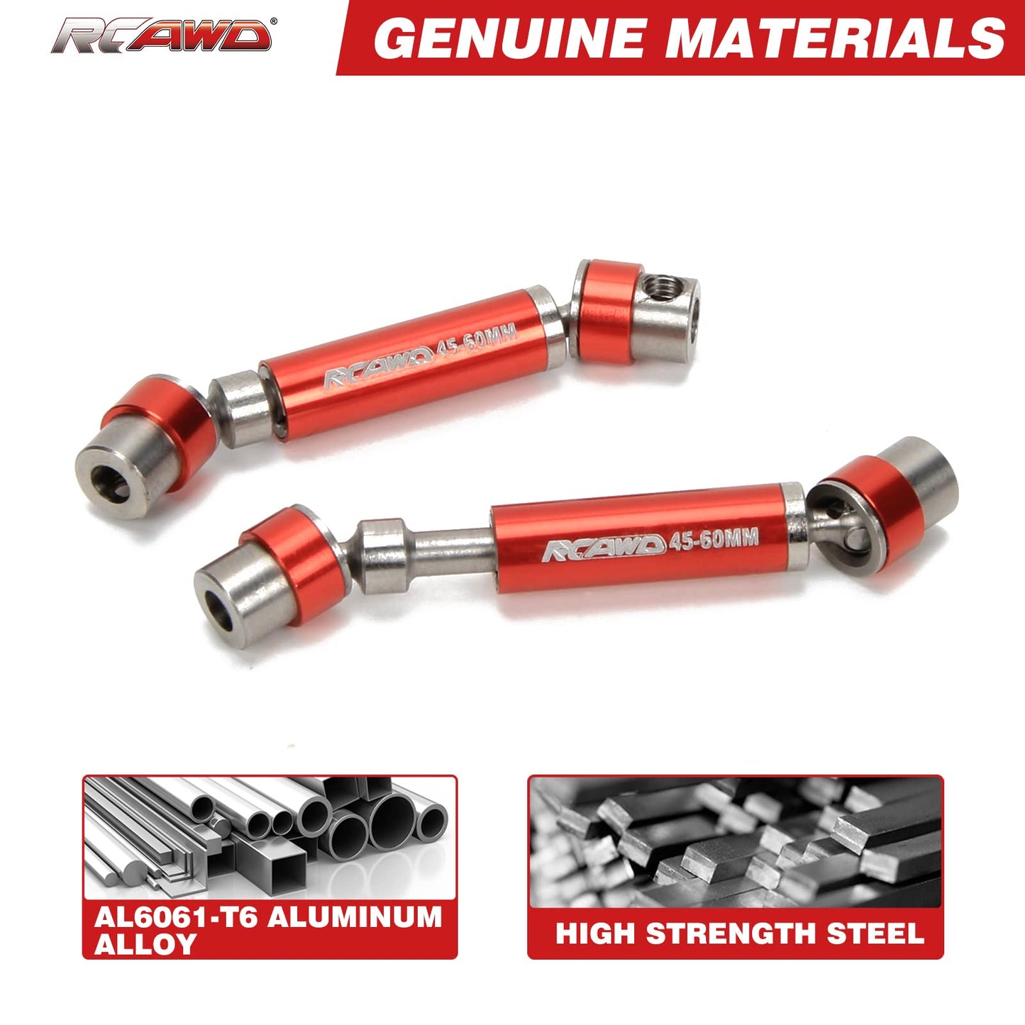 RCAWD for FMS FCX24 1/24 Upgrades CVD Front & Rear Center Drive Shaft, 45-60mm Axle Parts Blue