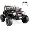 Hikole 24V Ride On Car Trucks With Remote Control, 2 Seater Power Car Wheels Vehiclel W/3 Speeds, Music, Spring Suspension, Kids Electric Car Ride On Toys For Boys Girls 3-8(Black)