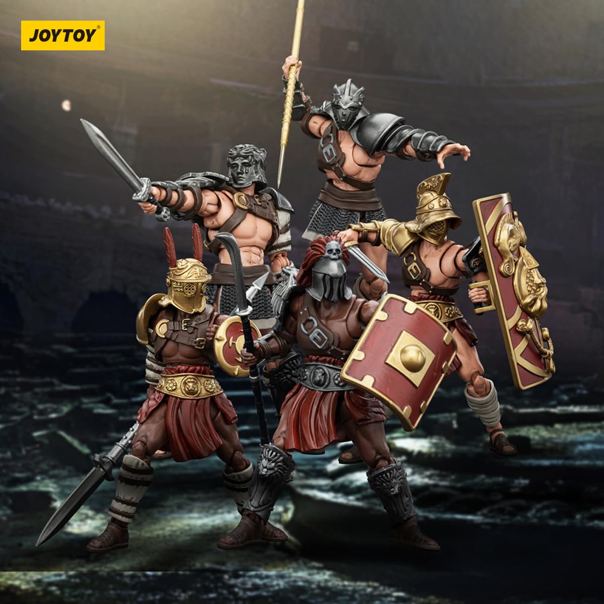 Beerise Joytoy 1/18 Action Figures - Strife Roman Gladiator Murmillo,Griffon Gladiator,Scissor,Giant Scissor,Hoplomachus - 5Pcs/