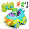 Lehoo Castle Remote Control Car for Toddlers, Rechargeable RC Cars for Toddler Toys 2-3, Dinosaur Toys for Ages 2-4 with Lights