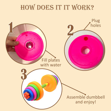 Kiddie Play Kids Weight Set Barbell & Dumbbells | Kids Exercise Equipment For Toddler Gym | Adjustable Workout Toy