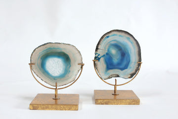 Decorative Agate Stone Slice On Metal Stand
