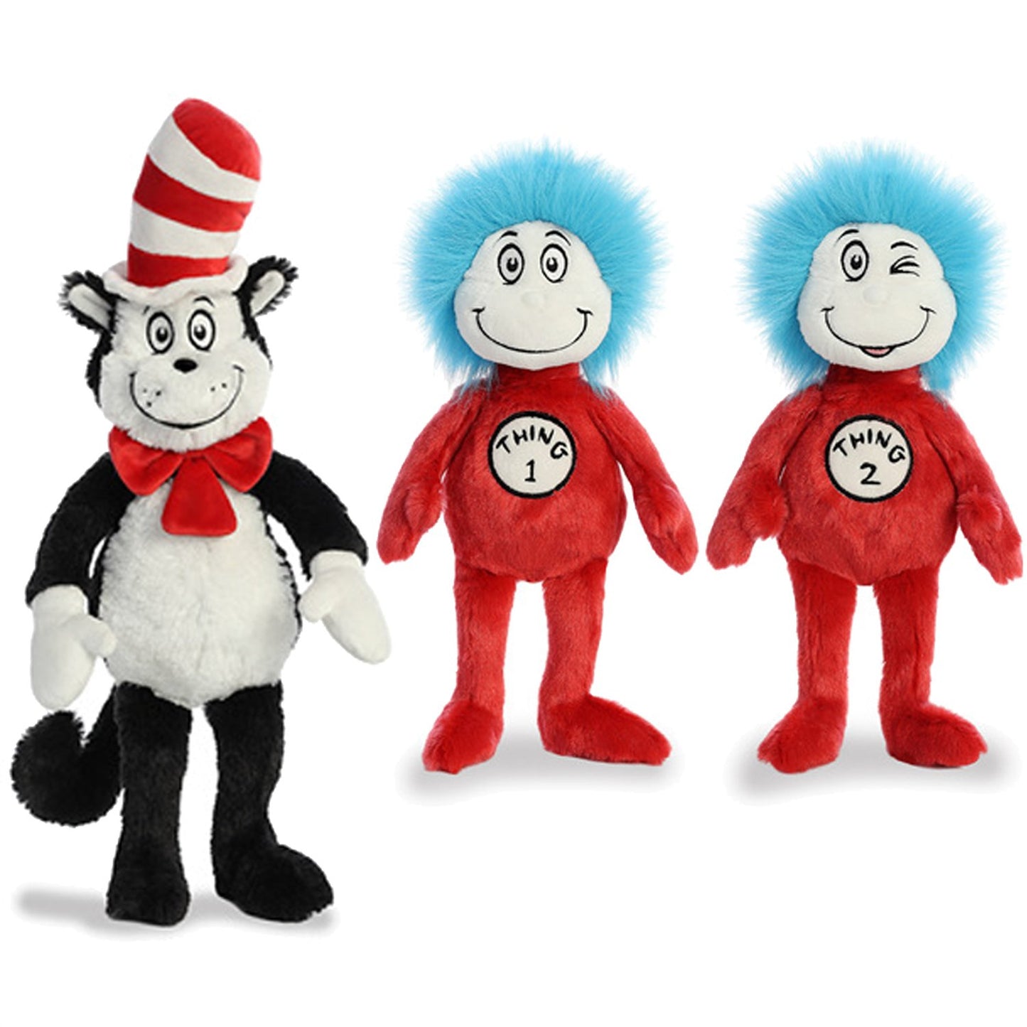 Aurora Plush Bundle Of 3, 20' Cat In The Hat, And 12' Thing 1 & 12' Thing 2
