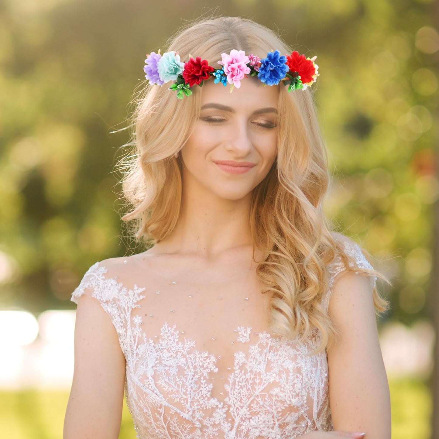 Zeyune 20 Sets Flower Crowns Making Kit, Make Your Own Flower Crown Wreath Garland Headbands Craft Kit Handmade DIY Fairy Floral