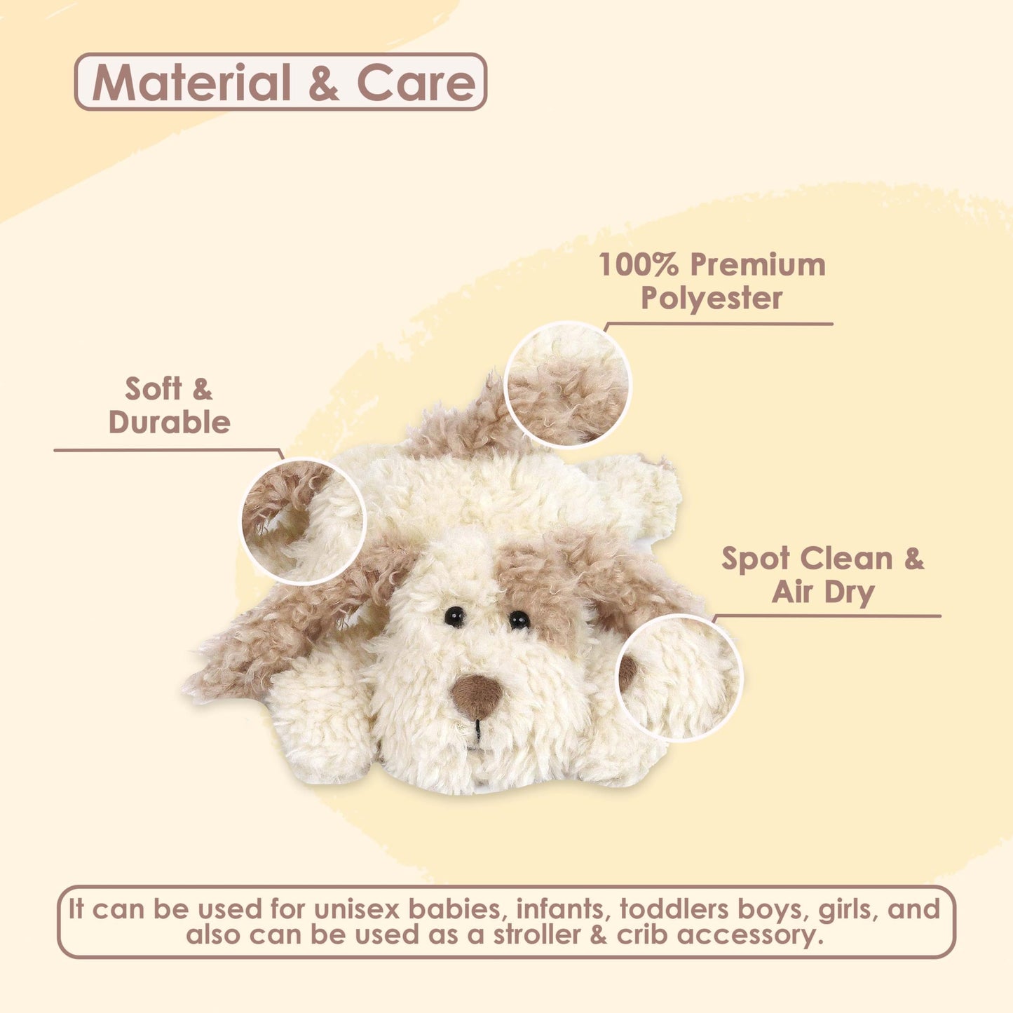 MON AMI 10-Inch Plush Puppy Toy | Soft Brown Stuffed Dog | Premium Handcrafted | Ideal for Kids & Nursery Decor | Model ST1144