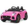 Costzon Ride On Car, 12V Licensed Jaguar F-Type Svr Battery Powered Ride On Toy W/Remote Control, Front/Rear Lights, Mp3, Music, 3 Speeds, Spring Suspension, Electric Vehicle For Kids (Pink)