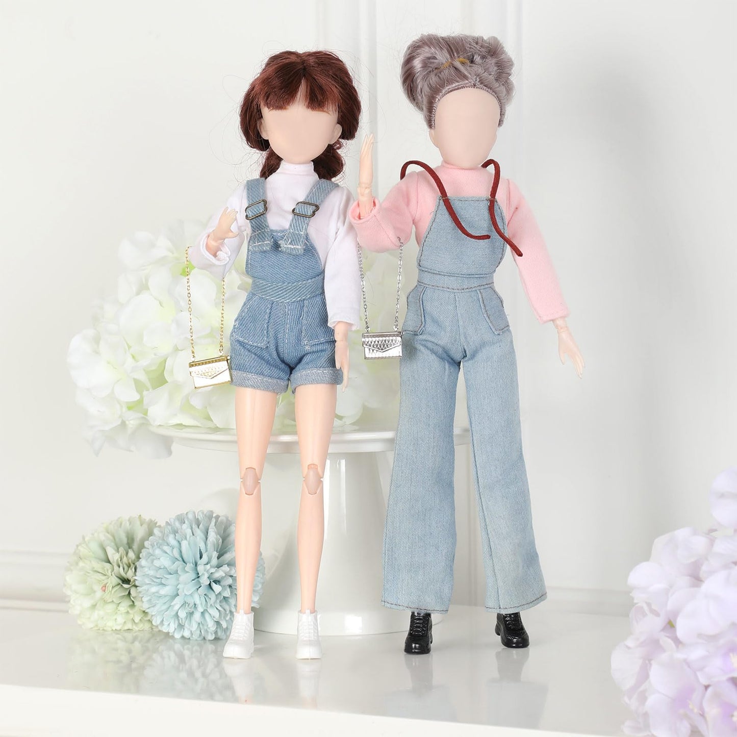 Geyoga 14 Pcs Doll Clothes And Accessories For 11.5 Inch Doll Accessories Doll Denim Cotton Doll Cloth Doll Pants Shoes Casual Wear Clothes Outfits(Stylish Style)