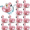 12 Pieces Inflatable Drink Holder Flamingo Drink Floats Reusable Inflatable Cute Animal Cup Coasters Pool Cup Holders For Summer