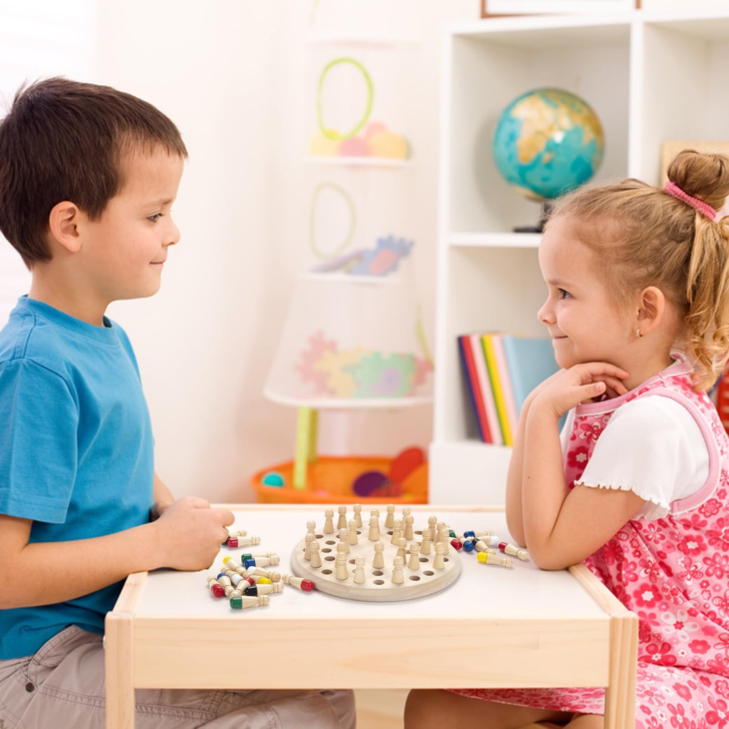 Hirger Wooden Memory Chess Matching Game for Kids & Adults, Montessori Educational Toy, Multicolor, Ideal Birthday Gift Ages 3-8+