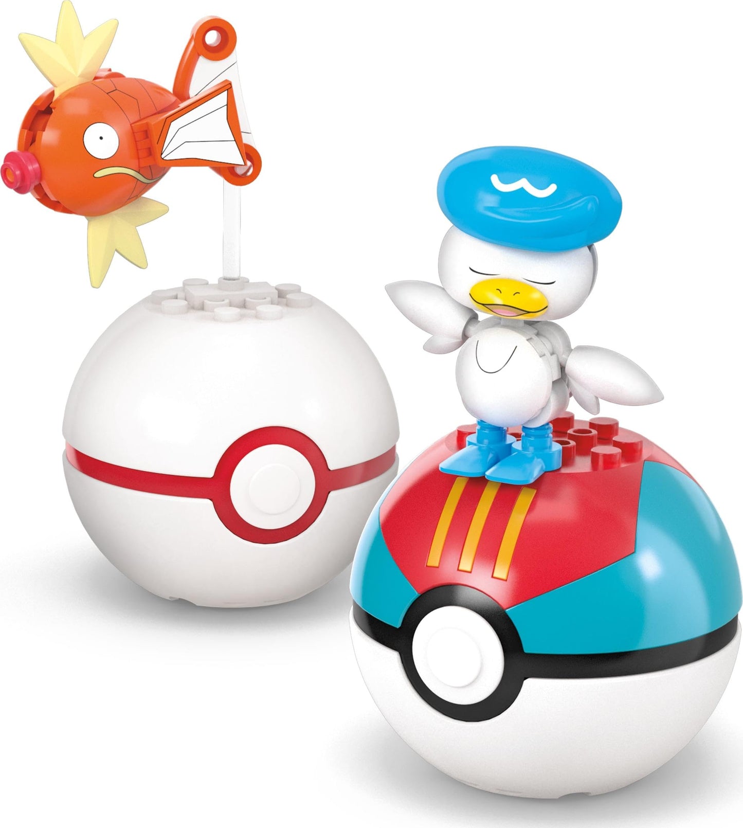Mega Pok Mon Action Figure Building Toys Set, Water-Type Trainer Team With 79 Pieces, 2 Inches Tall, For Kids