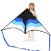 Syncfun Large Delta Kite Gradient Blue- Easy To Fly For Kids And Adults, Beach Kite With 328 Ft String For Outdoor Games And Act