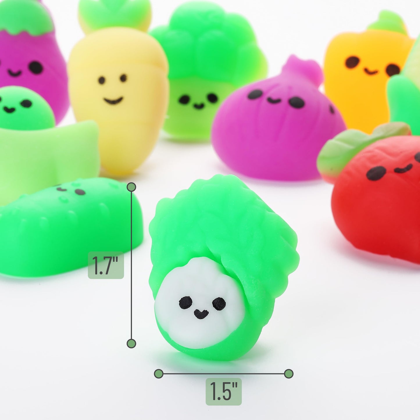 Mr. Pen Squishy Toys for Kids, 12 Pack Silicone Mini Squishies, Fidget Toys, Easter Egg Fillers, Color: Vegetable