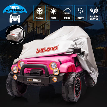 2-Seater Ride On Truck And Car Cover, 12V7Ah Children'S Electric Car W/Parental Remote Control, Music, Led Lights, Spring Suspension, Pink