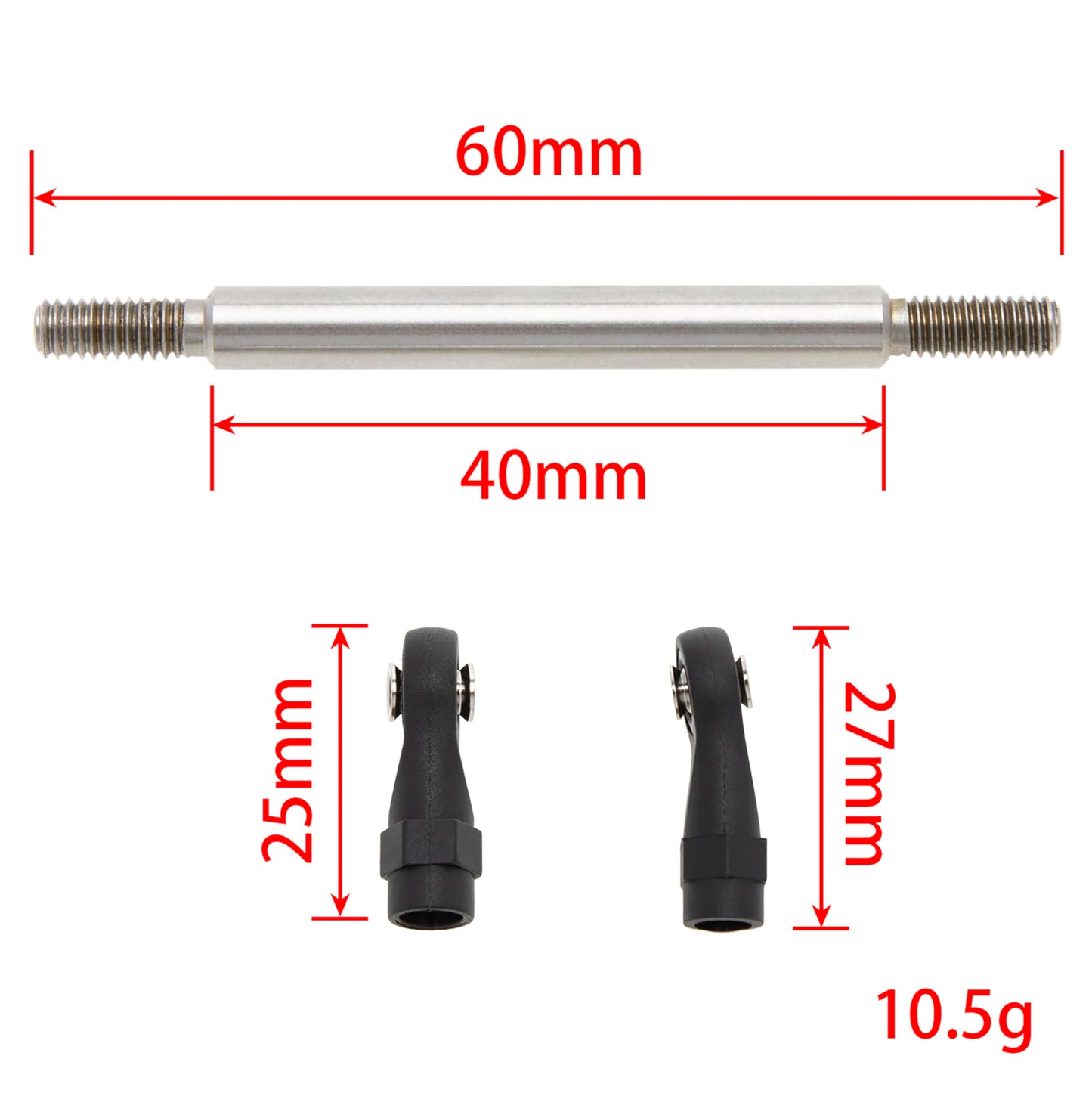 Meus Racing 1/10 Links Steel Chassis Links Kit For Traxxas Trx4 Axial Scx10 Tamiya Cco1 Redcat Gen8 1/10 Rc Crawler (60Mm)