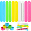 CCINEE 20PCS Silicone Ruler Slap Bracelets, Assorted Ruler Snap Bracelets Colorful Silicone Wristband with Scale for Kids Craft