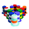 Fun Express 12 x 24 Colorful Striped Felt Stovepipe Hats Assortment - 12 Hates - Assorted Colors - Great for School and Party Ev