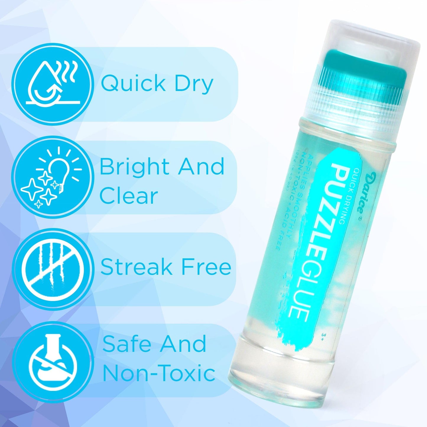Darice Jigsaw Puzzle Glue Clear, Easy-On Applicator Head, Quick-Drying Pack Of 2 Non-Toxic Jigsaw Puzzle Saver Glue For 1000/1500/3000 Piece Puzzles - 130Ml X2 Bottle