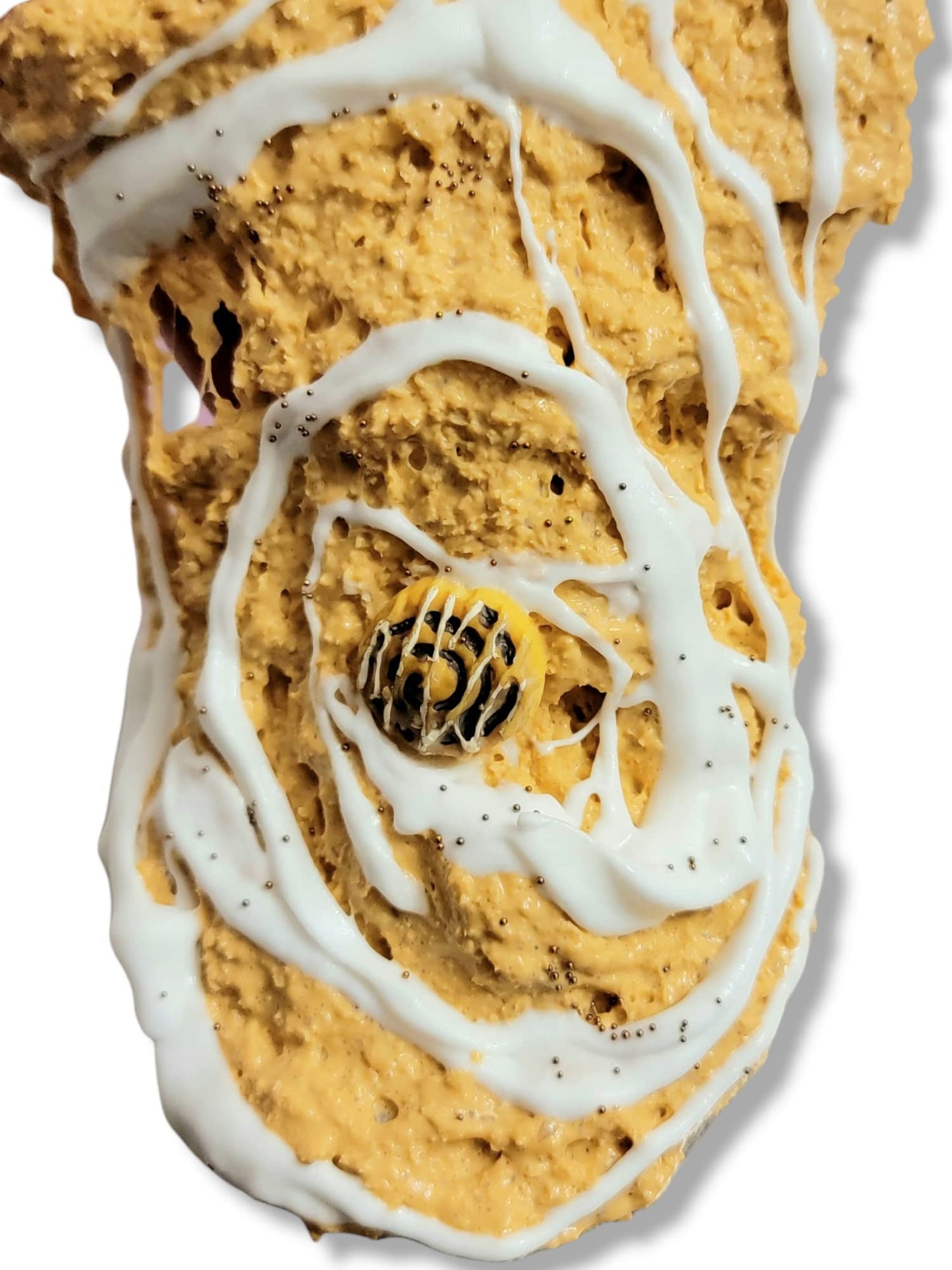 Cinnamonbun Snow Fizz Handmade Scented Crunchy Slime 4Oz - Hoshimi Slimes
