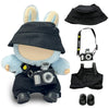 17cm Light Purple Outfit Set (Doll Not Included) - Bucket Hat Overalls Shorts Mini Camera & Shoes Cute Style for 17cm Doll Dress-up (Black SC)