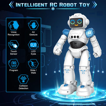 Robot Toys for Kids - Smart Talking Voice Remote Control Robot, Gesture Sensing Programmable Emo Robot Toy for Age 3 4 5 6 7 8 Y