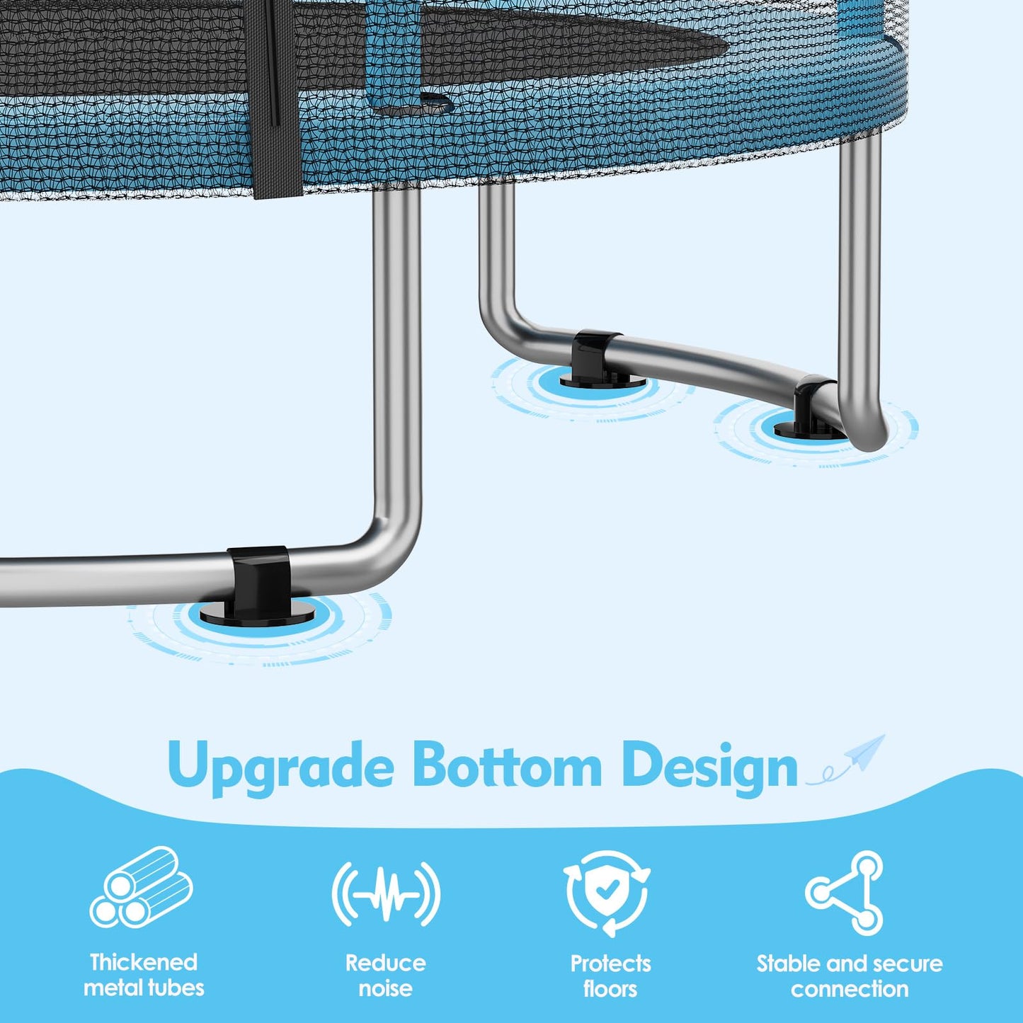 55 Trampoline for Kids, 4.5 FT Toddler Trampoline with Enclosur Net, Basketball Hoop & Sandbag, 440 LBS Capacity, Adjustable Hei