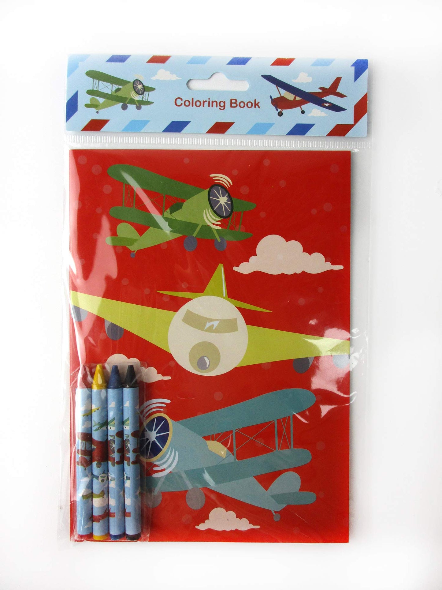 TINYMILLS Airplane Coloring Book Set with 12 Coloring Books and 48 Crayons Airplane Birthday Party Supplies Favor Bag Filler Car