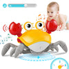 Crawling Crab Baby Toys, Tummy Time Toys For 3 4 5 6 7 8 9 10 11 12 Boy Girl With Music&Speed Control, Dancing Walking Crawly Cr