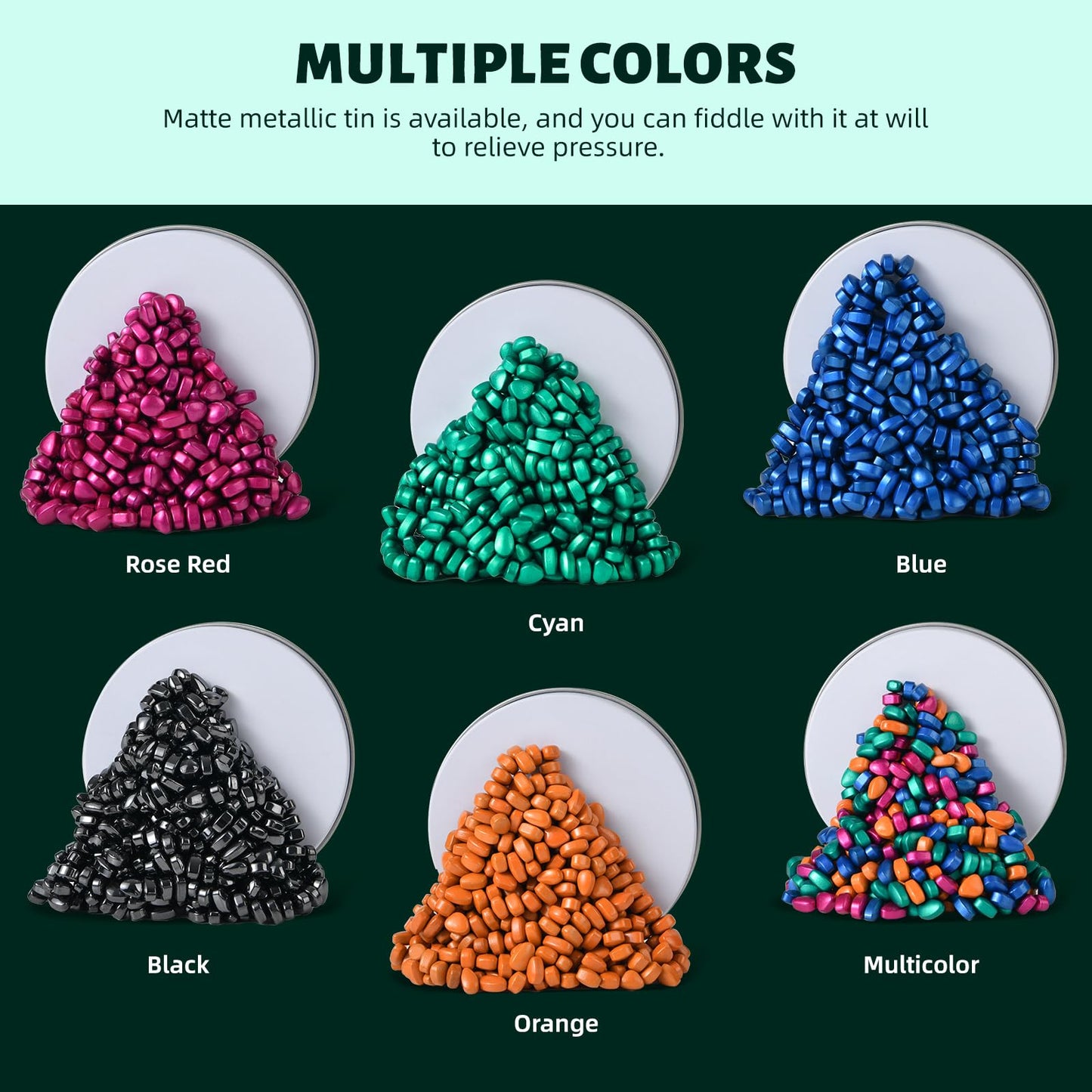 Lcvuuk Magnetic Ferrite Putty Rocks, Cyan More Than 300 Weak Magnetic Smooth Ferrite Pebbles, Magnet Rock Desk Toys And Time-Kil