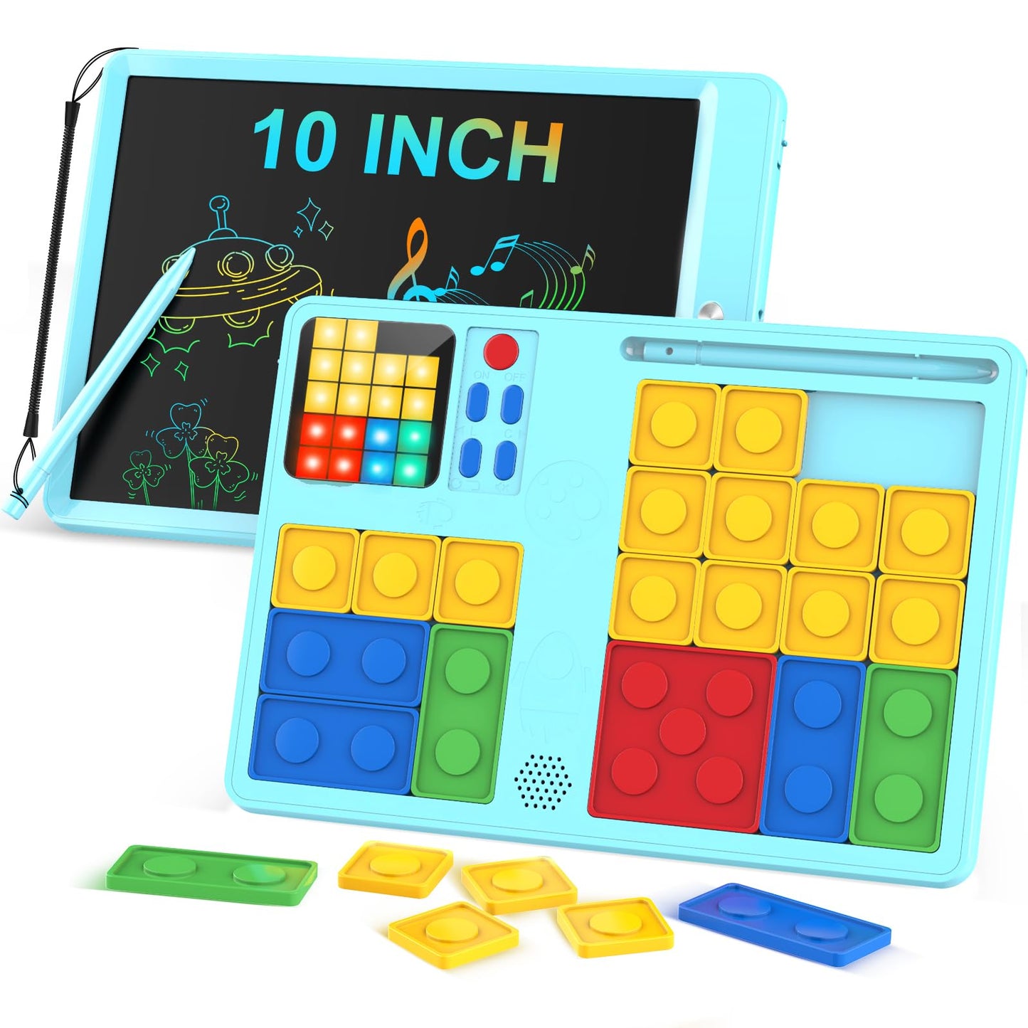 Maliton 2 In 1 Super Slide Puzzle Games With Writing Tablet, 530+ Puzzle Challenges Brain Teaser For Kids/Teens, Learning Toys B