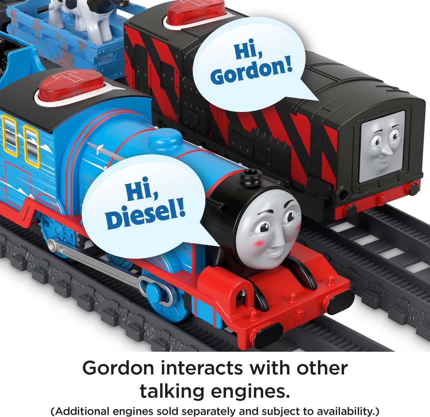 Thomas & Friends Fisher-Price Talking Gordon,Battery Powered Motorized Toy Train With Character Sounds And Phrases For Preschool