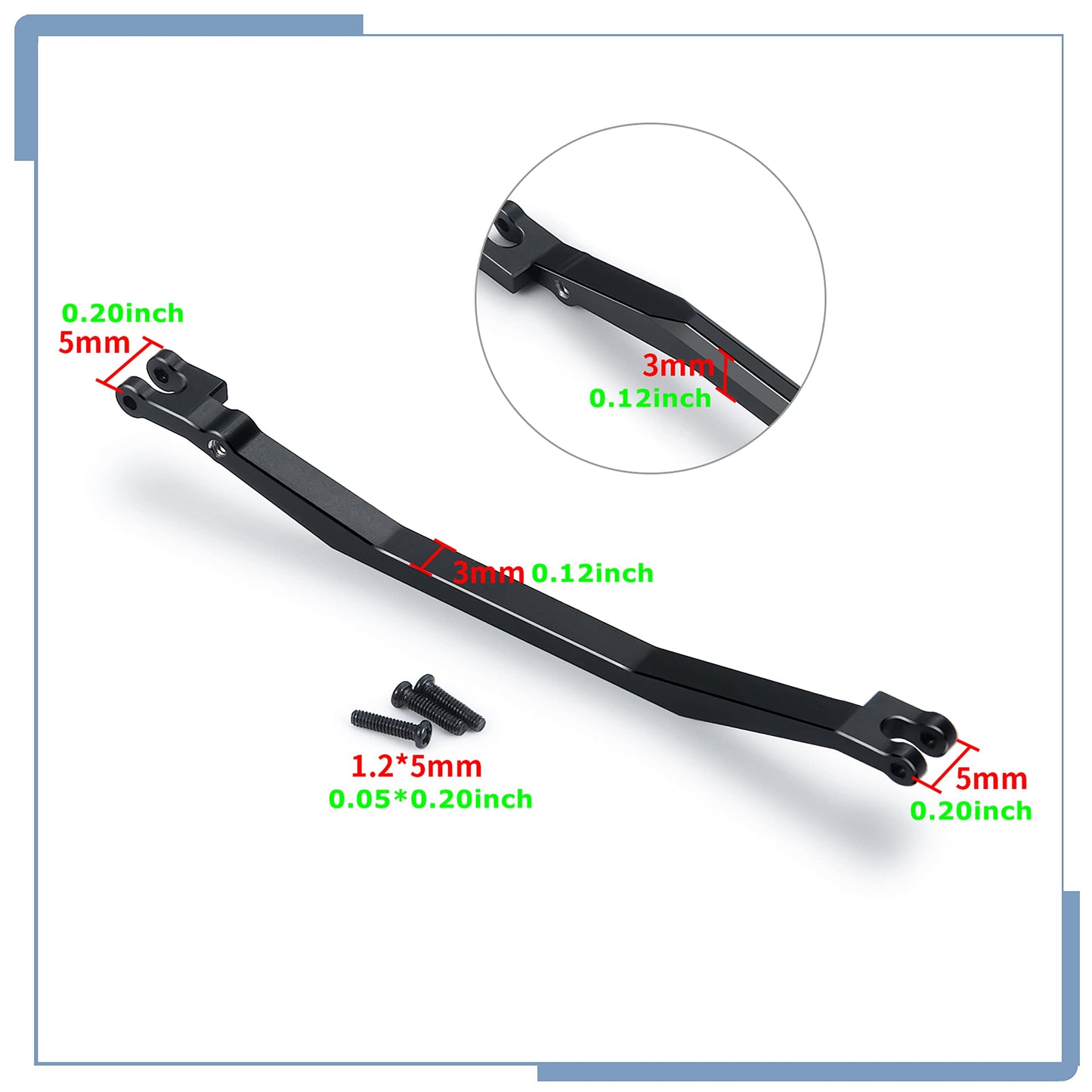 Zolikar RC Steering Links Rod Tie Linkage Set for Kyosho Mini Z 4x4 1/18 Scale Jimny 1/24 Scale Wrangler